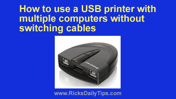 to use a USB printer with multiple computers without cables