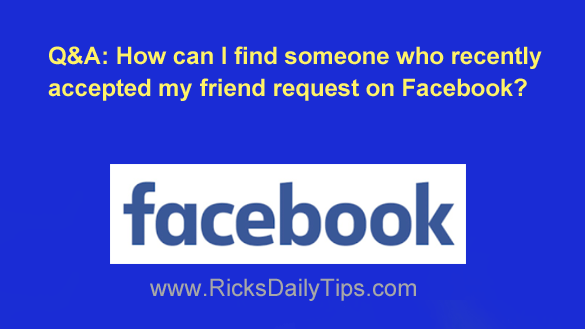 can i see someones recently added friends on facebook