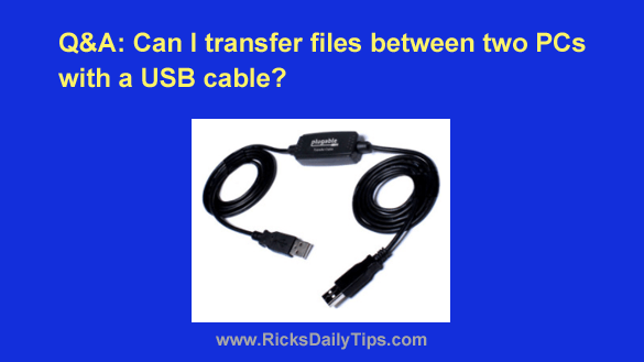 Q&A: Can you transfer between PCs with a USB cable?