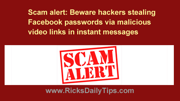 Scam Alert Beware Hackers Stealing Facebook Passwords Via Malicious Video Links In Instant Messages